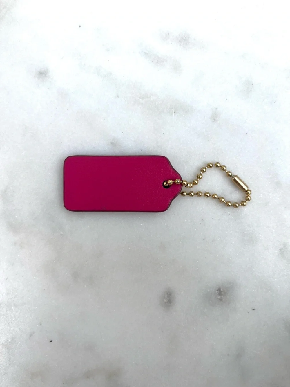 COACH Leather Hang Tag, Hot Pink